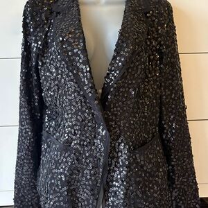 DKNY Black Sequin Blazer